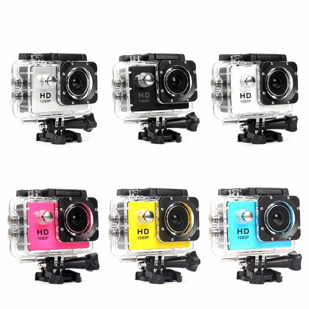 1080P HD Action Kamera 4k/30 kadri / s 1080p/60fps 60M Ūdensizturīgs platleņķa objektīvs Sporta Kameras Vadītāja Diktofons atbalsts 32G