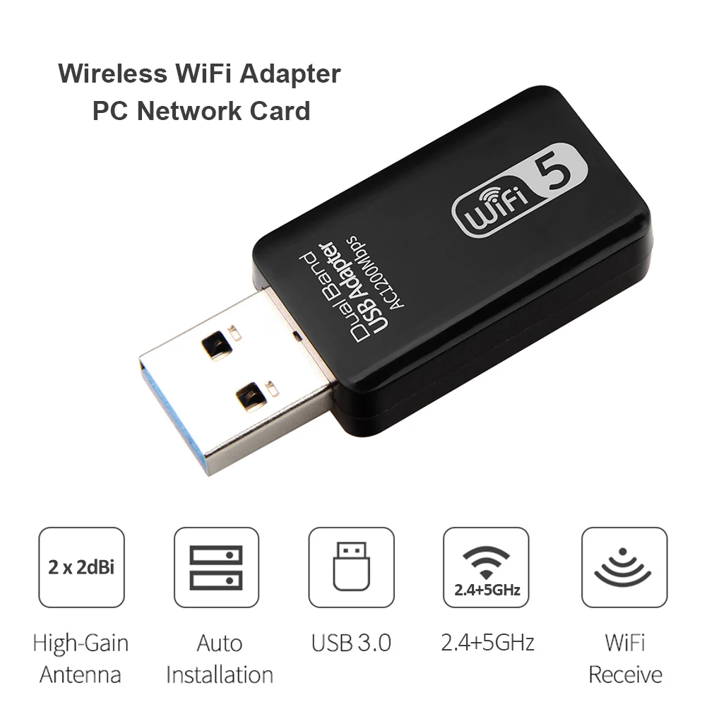 1200M USB Wifi Tīkla Kartes Adapteris 2.4 G/5G Dual-Band Wireless Dongle Mini Bezvadu Datoru Tīkla Kartes Uztvērējs