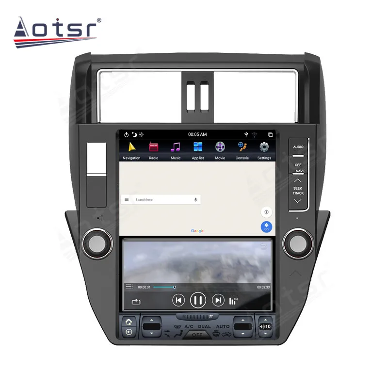 128G Tesla Lielā Ekrāna GPS Navi Toyota Land Cruiser Prado 150 - 2017 Auto Radio Multimediju DVD, Video Atskaņotājs, Navigācija