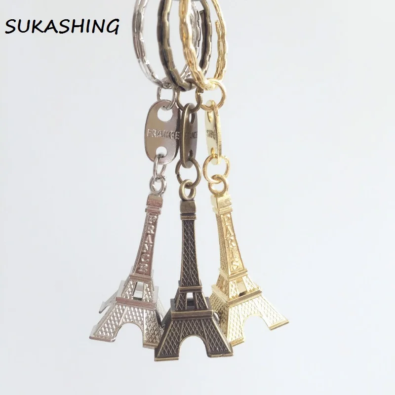 15 Gab./Komplekts Romantiska 3D Parīzes Retro Mini Eifeļa Tornis franču Suvenīru Keychain Keyring