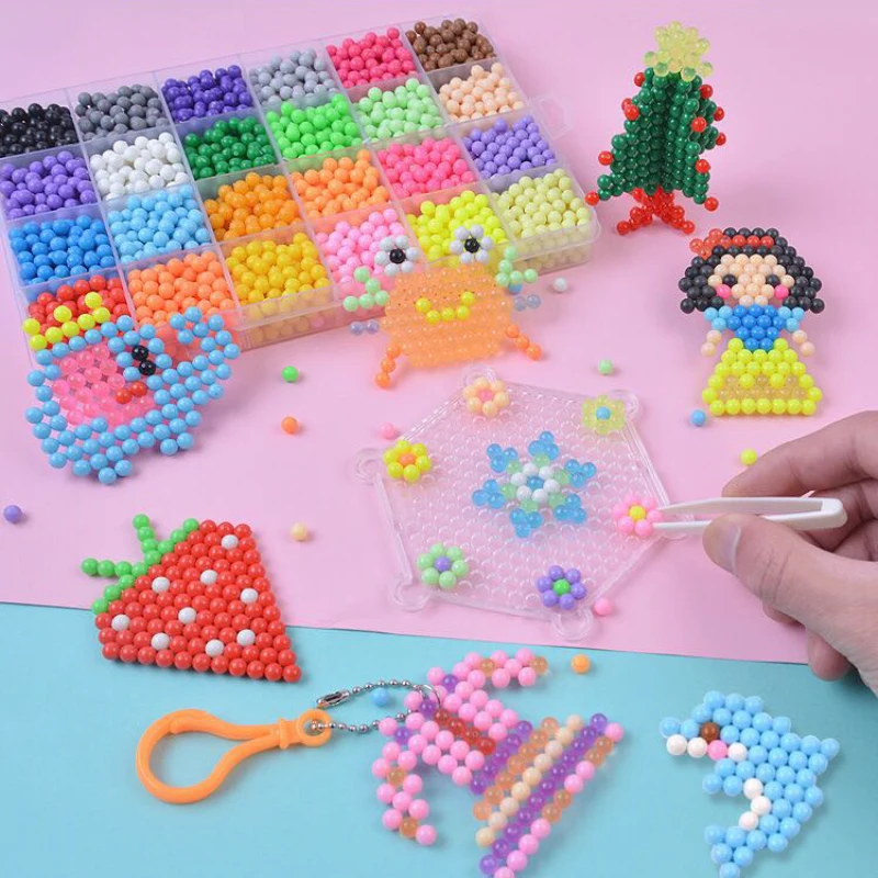 18000pcs Piepildīt Puzzle Aquabeads DIY Ūdens Strūklu Krelles Uzstādītu Bumbu, Spēles 3D Roku darbs Burvju Rotaļlietas meitenēm Bērniem