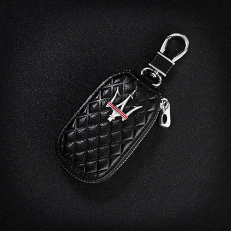 1GB Ādas Automašīnas Atslēgu, lietu Vāku Auto Square Rāvējslēdzēju Gadījumā Ar Logo Maserati keychain Ghibli Levante Quattroporte