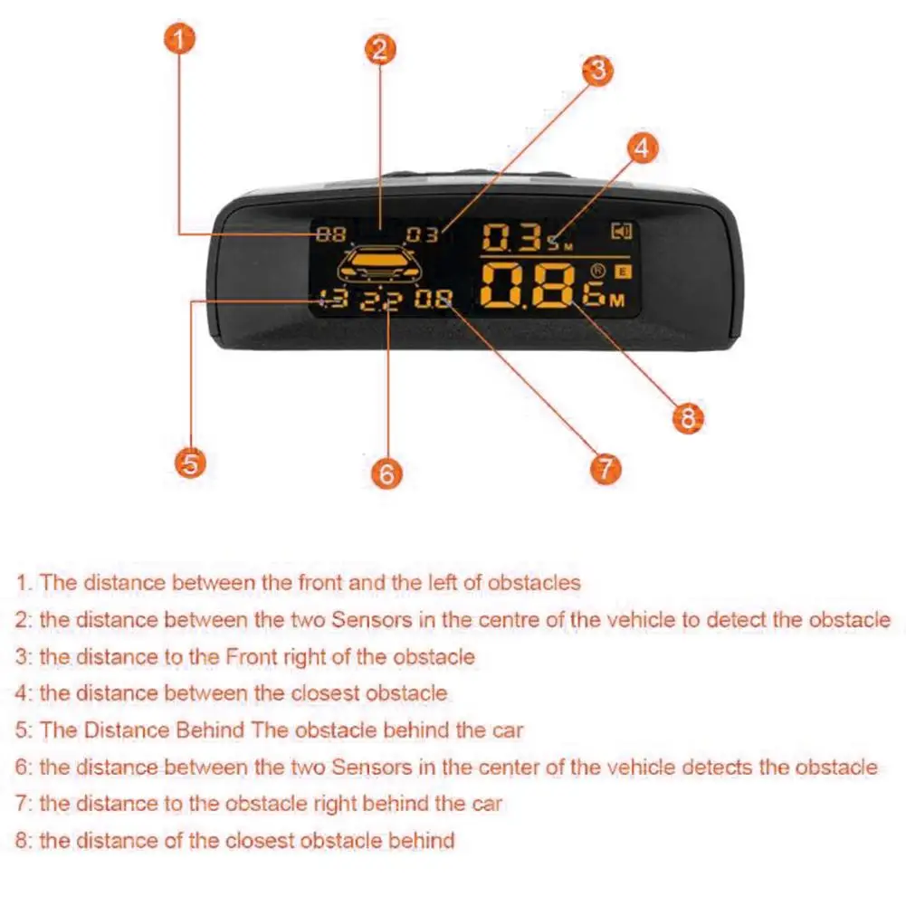 1Set Pilnu Digitālo Distances Displeju, Atpakaļgaitas Radaru LCD Automašīnu Parkošanās Sensoru Komplekts A10 Ar 4/6/8 Zonde, Parkošanās Sensors