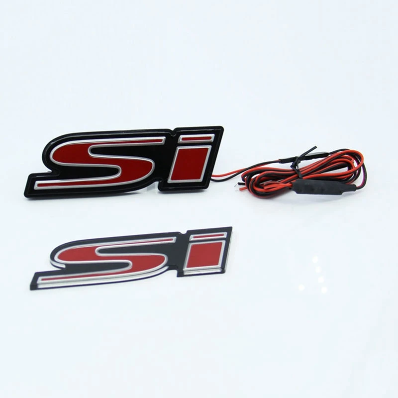1X Si Logo Automašīnas Priekšējā Pārsega Restes Emblēma LED Gaismas Honda CIVIC SPIRIOR Utt