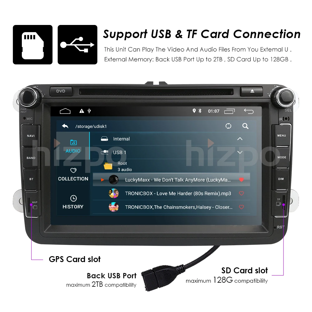 2 Din Android 10.0 IPS DSP Auto DVD, Radio, GPS VW Passat B6 Golf, Tiguan Skoda Seat USB WiFi Četrkodolu Stereo Multimediju Atskaņotājs