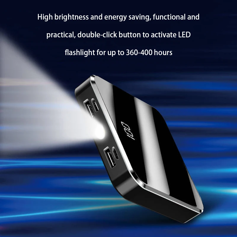 20000mAh Portatīvie Mini Power Bank Spogulis Ekrāna LED Displejs Powerbank Ārējo Akumulatoru Poverbank Gudrai Mobilais Tālrunis