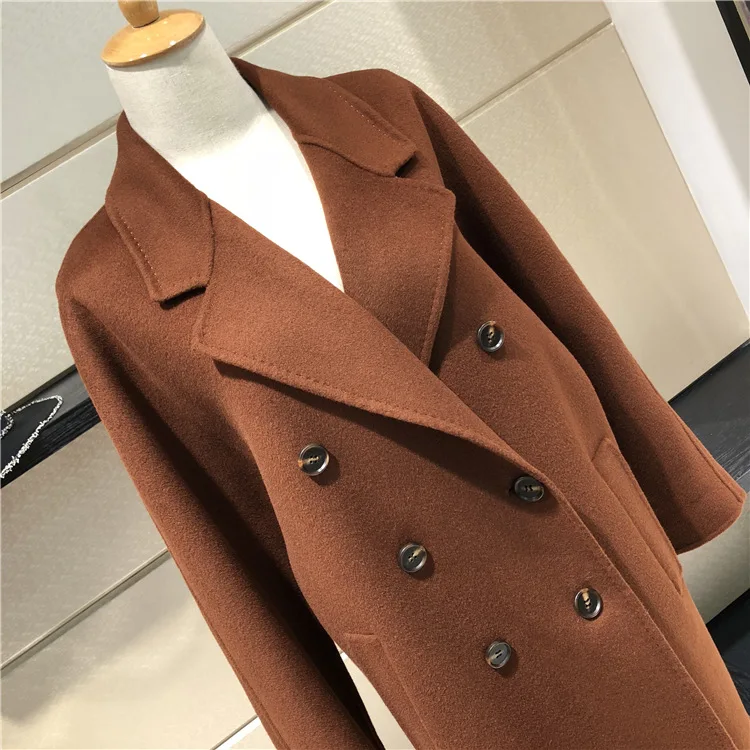 2018. gada ziemas sieviešu vilnas mētelis sieviešu coat vidēja garuma vilnas mētelis pavisam jauna ierašanās S-XL izmēru