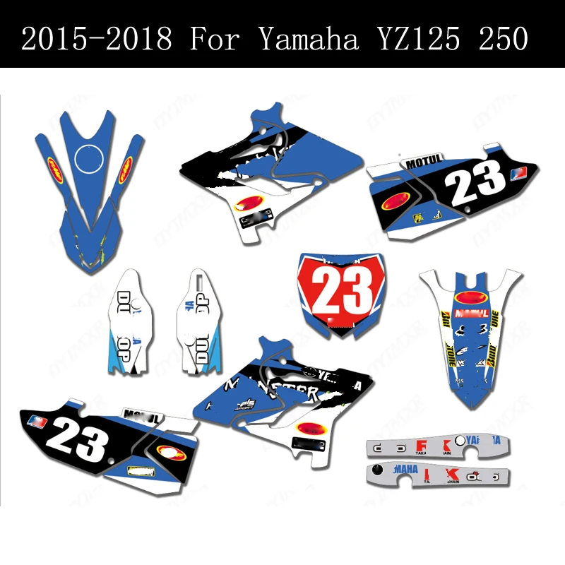-2018 Par Yamaha YZ 125 250 Motociklu Pārsegi Grafikas, Uzlīmju Komplekti Fona Bildītes YZ125 YZ250 2016 2017 2018