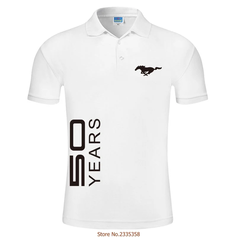 2019 Modes Apģērbu Jauno Vīriešu Biznesa un Ikdienas Cietā Mustang 50 GADUS Polo Krekls ar Īsām Piedurknēm Elpojošs Vasaras Chemise Polo