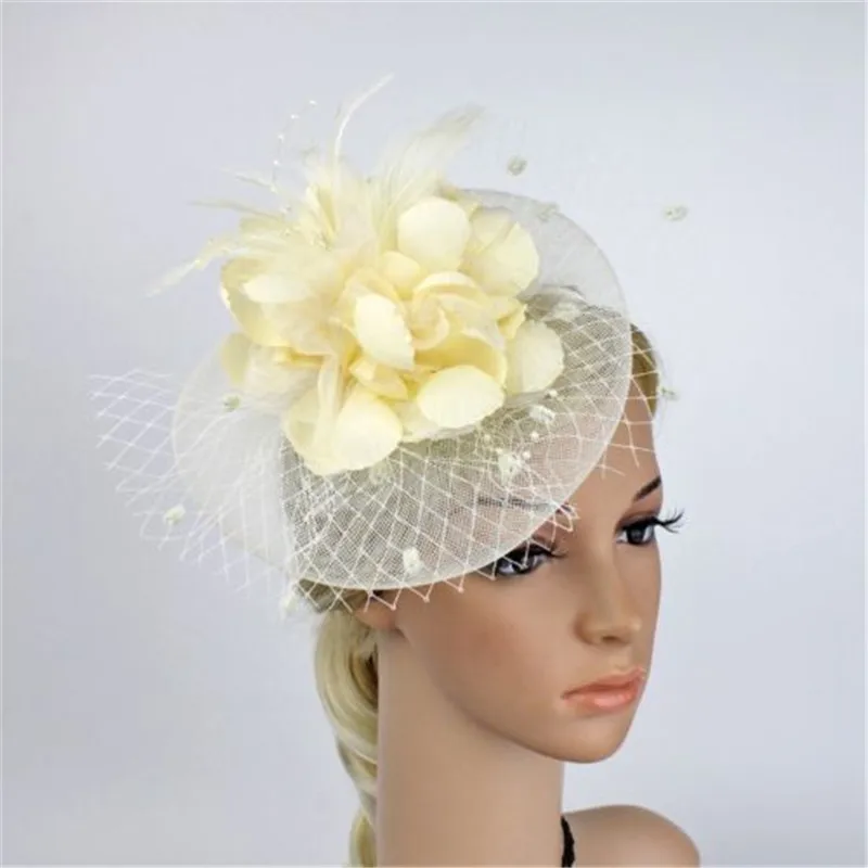2019 Modes Dāma Ziedu Acs Galvu Fascinator Spalvu Galvas Puse Melna, Rozā Cepures Kokteilis Headpiece