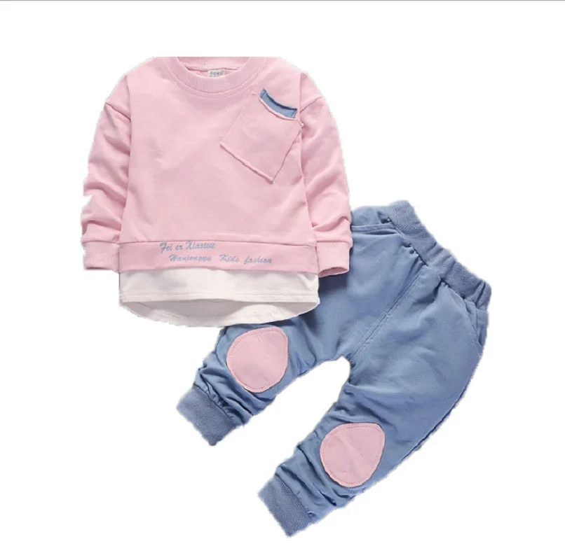 2020. gada rudenī jaunā Modes Meitene Zēnu Apģērbu Komplekti ar garām Piedurknēm Svītrainām Hoodies Unisex Tērpi 2gab Bērnu Apģērbu Kapuci Bērniem