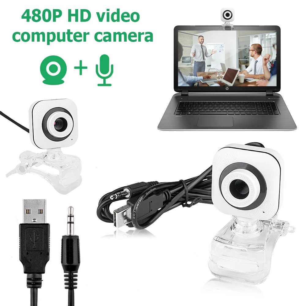 2020 Webcam USB2.0 Kameru Manuālais Fokuss Web Kameras 640x480 Kameru Ar Mikrofonu Windows 2000/Win10 Par galda Datoru