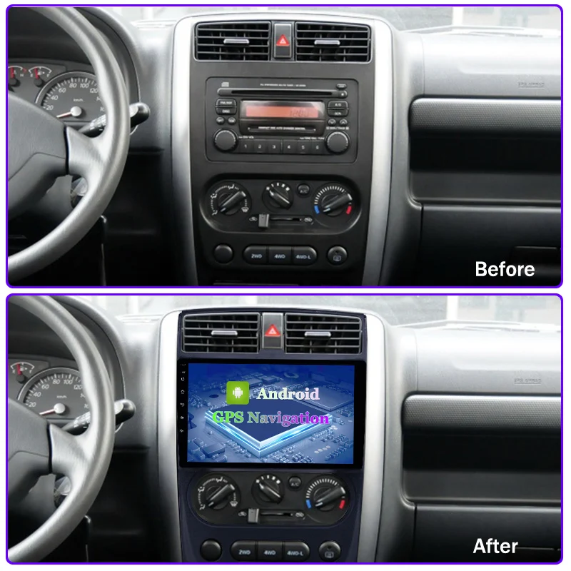2G RAM Auto Multimedia player 2din 9 collu Android 9 auto GPS Radio 2007 2008 2009. - 2012. gadam Suzuki Jimny