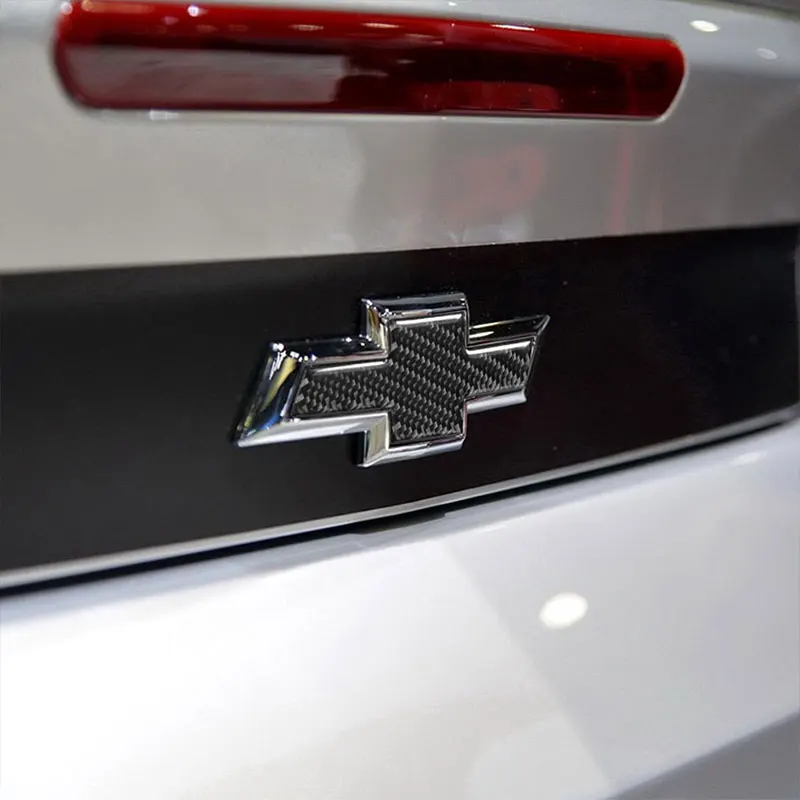 2gab Auto stils Oglekļa Šķiedras 3D Uzlīmes no Auto aizmugures Bagāžnieka logo, etiķetes vāks Chevrolet Camaro 2017-2019