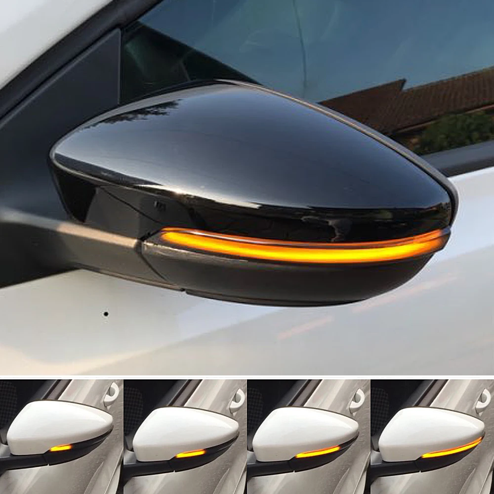 2gab LED Dinamiskais Atpakaļskata Spogulis Rādītājs VW Passat CC B7 Vabole Scirocco Jetta MK6 LED Sānu Spārnu Dinamisku Pagrieziena Signāla Gaismu
