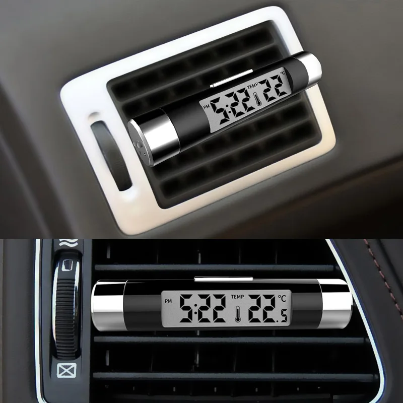2in1 Automašīnu Ciparu LCD Pulkstenis un Temperatūras Zils Apgaismojums Uz Volkswagen POLO, Golf 5 6 7 Passat B5 B6 B7 Bora MK5 MK6 Tiguan