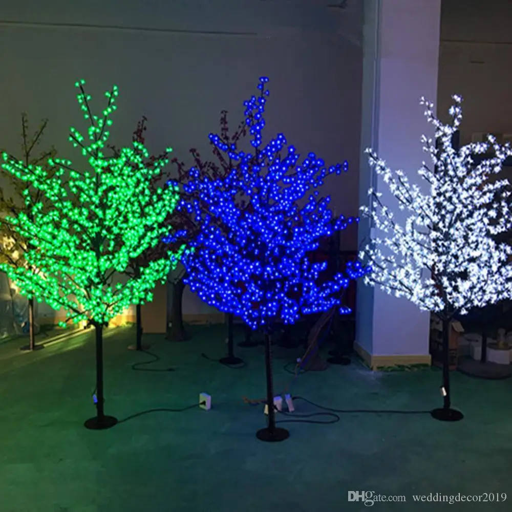 2m 6.5 pēdu Augstuma Āra Mākslīgās Ziemassvētku Eglītes LED Ķiršu Ziedu Koks Gaismas 1150pcs Led Taisni Koka Stumbrs Bezmaksas Piegāde