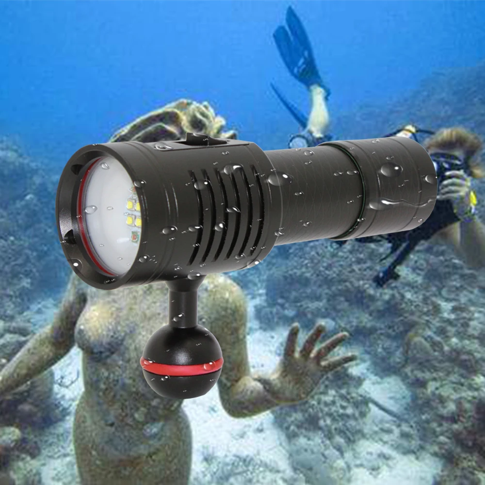 3000LM 4x XP-G2, Balts + 2x XPE Sarkanās LED Niršanas Lukturīti Zemūdens Video Fotogrāfija Ūdensizturīgs, Gaismas Lāpu, Niršanas un Zemūdens Lukturi