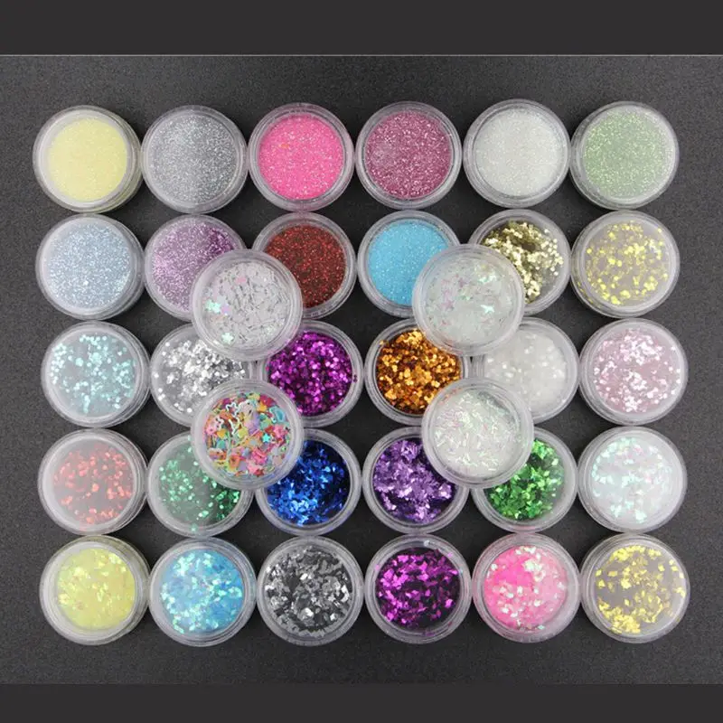 34 Sveķu Krāsas Pigmentu Vizlas Pulveris Glitters Sequains Mirgo Būvgružu Materiāls UV Epoksīda Pelējuma Nail Art Rotaslietu izgatavošana Uzpildes