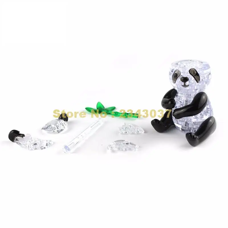 3d crystal panda puzzle ar zibspuldzi gaismas diy modeli ēku rotaļlieta bērniem, mājas dekorēšanai Rotaļlieta