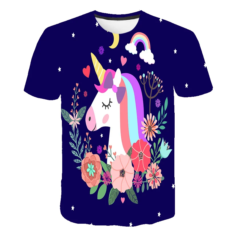 3D Tshirt Meitenes Maz Apģērbu Unicorn Bērnu drēbītes, Tee Vasaras Camiseta Unicornio Zīdainis, Bērnu T Krekls Topi Enfant Fille