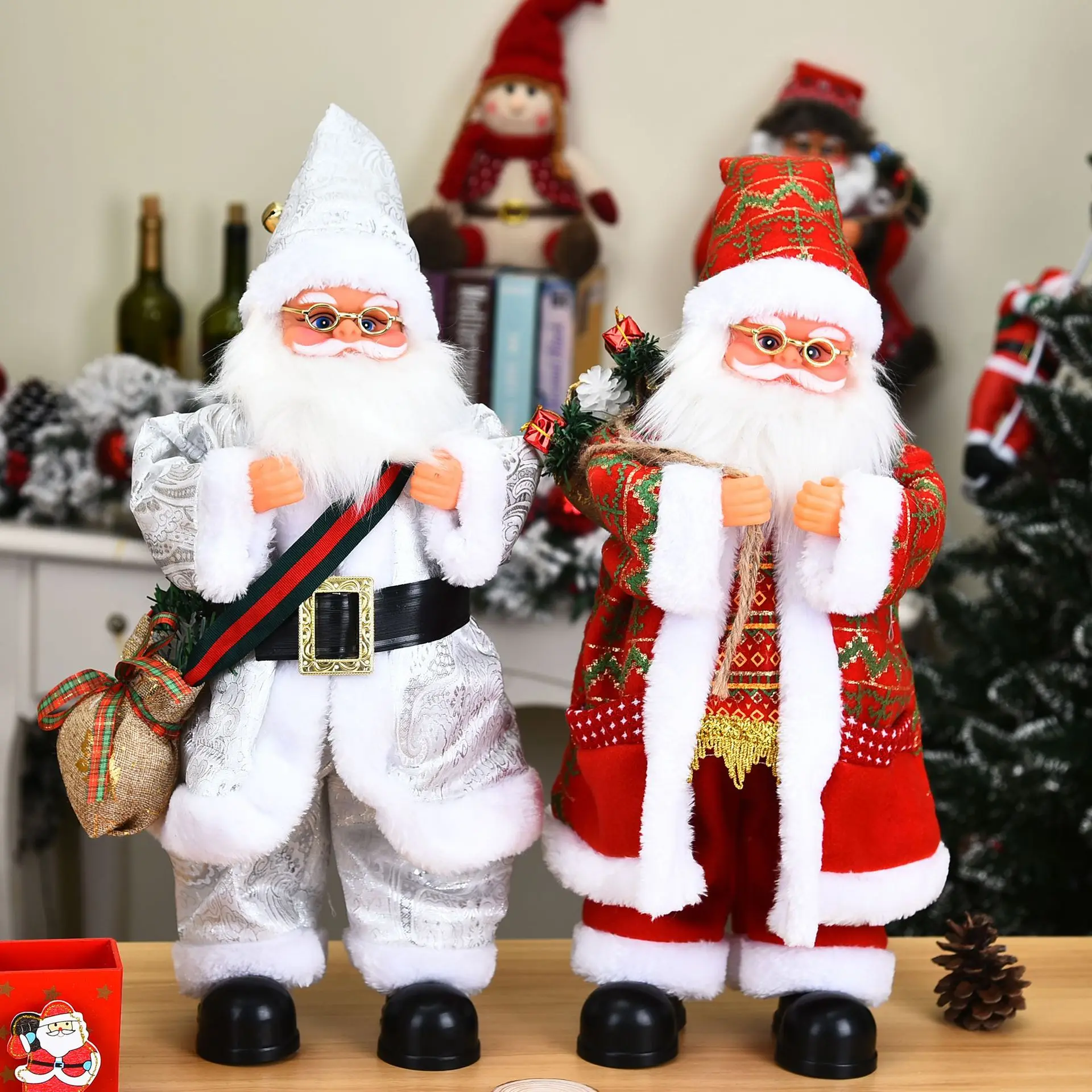 45cm Elektriskās Šūpoles Santa ar Mūziku, Ziemassvētku Rotājumi, Mājas Priecīgus Ziemassvētkus Rotaļlietas Bērniem Laimīgu Jauno Gadu Ir 2021. Natal
