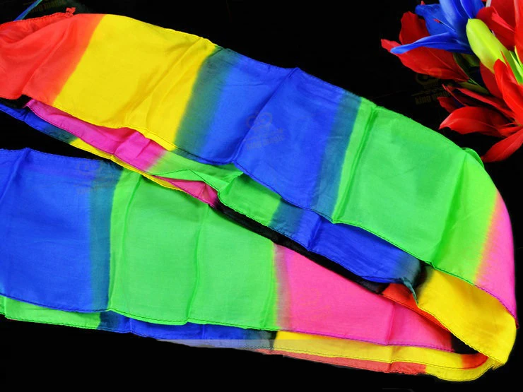 5 Metru Rainbow Magic Zīda Šalle Multicolor ultra-plānām Šallēm, Burvju Triki Posmā Slēgt Burvju Butaforijas Magia Dāvana Bērnam