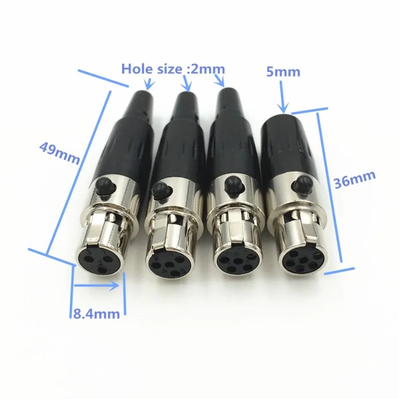 5gab Mini XLR 3 4 5 6 Pin Male Spraudnis / Ligzda Jack Adapteri MIC (Mikrofons Audio Kabeļa Savienotājs
