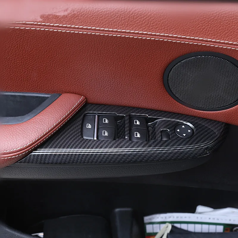 ABS 4gab Automašīnas Loga Stiklu Pacelšanas Pogas Paneļa Apdare Attiecībā uz BMW X3 F25 X4 F26 2011-17 LHD Auto Durvju Roku balstu Apdare Uzlīmēm
