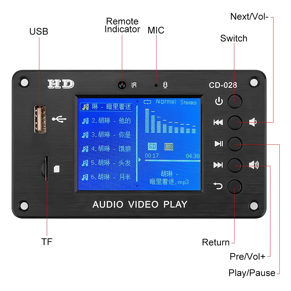 AIYIMA Bluetooth 5.0 MP3 Audio Dekoders, Mūzikas Atskaņotājs, USB TF FM Radio DH Digitālā Dekodēšanas Moduli DIY Skaņas Mājas Skaļruņu Pastiprinātājs
