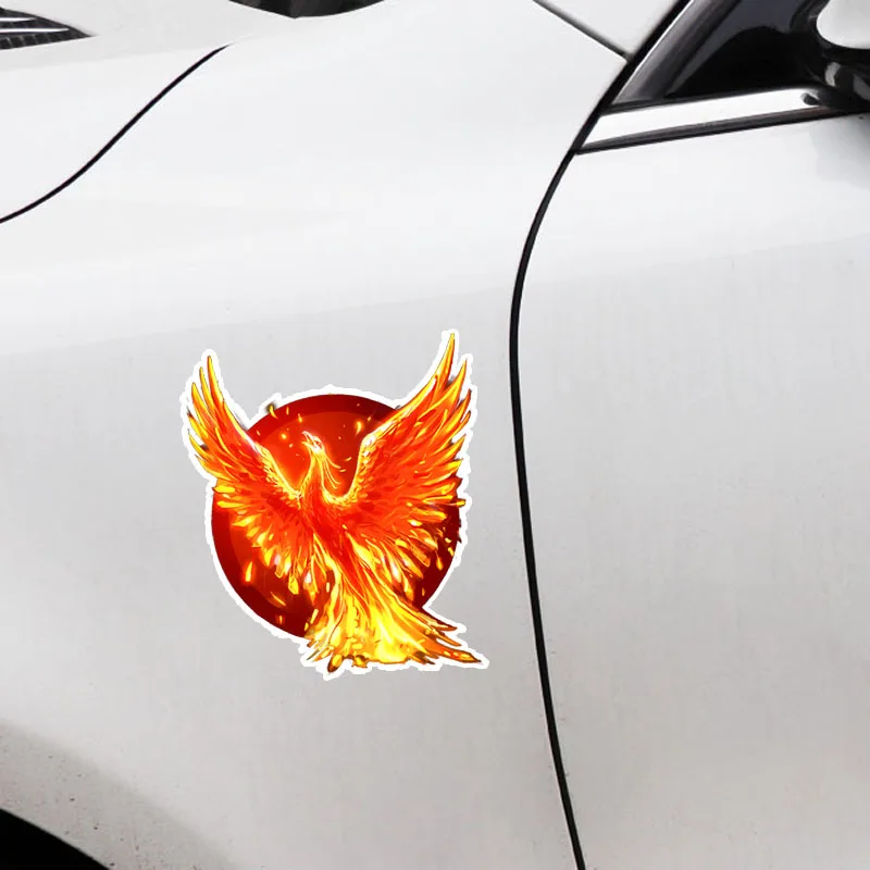 Aliauto Unikālo Liesmu Phoenix Dedzināšana, kas Peld ar Spārniem Dekoru, Auto Uzlīmes PVC Krāsas Personalizētu Ūdensizturīgs Decal,12cm*10cm