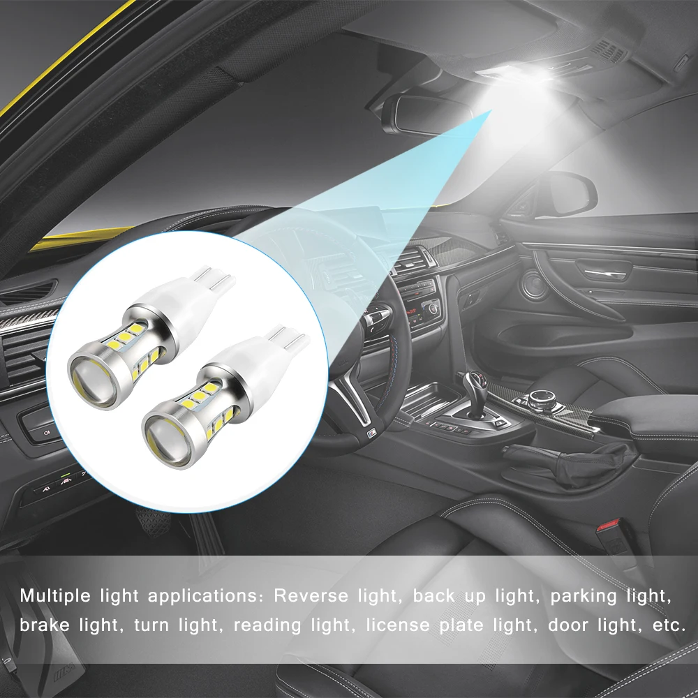 ALLOMN 2gab 1000Lm W16W T15 LED Spuldzes 18 led aizmugurējos lukturus, Aizmugurējā parādīt plašu sānu gaismas 921 912 par 12V 24V automašīnas līdz 50 000 h izmantošanu