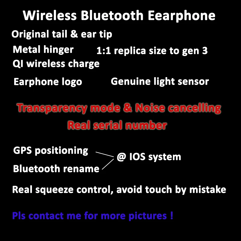 ANC Bluetooth Bezvadu Austiņas Trokšņu Slāpēšanas Pārredzamību Sērijas Numurs i3 tws pro i900000 gaisa gen 3 ios v4.0 max 35db 1562a