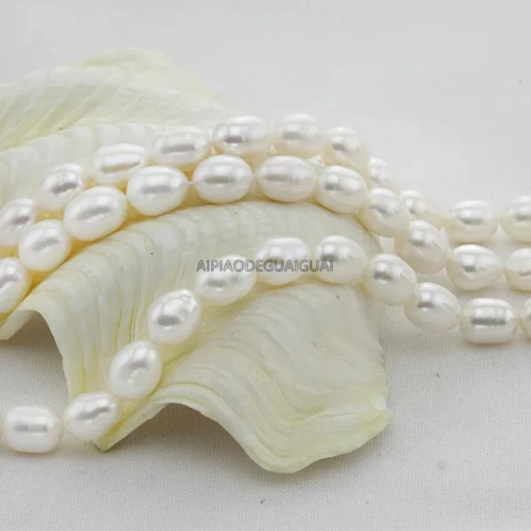 APDGG Dabas AA 9-12mm baltie rīsi saldūdens pērļu virzieni zaudēt krelles sievietēm lady rotaslietas DIY