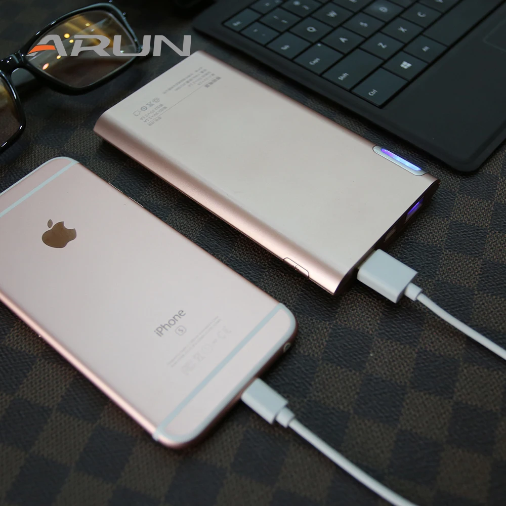 ARUN J210 BALTS Ultra Plānas 10000mAh Akumulatora Lādētājs iPhone, Huawei Xiaomi Samsung, RU Noliktavā