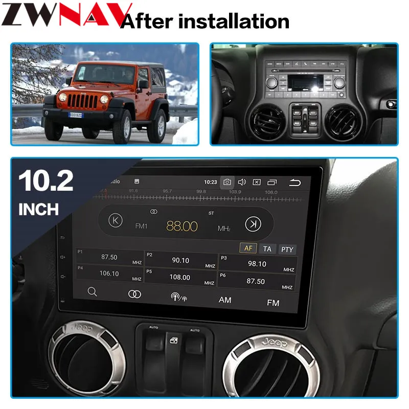Auto LCD Paneli, Jeep Wrangler 3 JK 2010-2017 Android 9.0 Auto Instrumentu Panelis Pārveidotas Un Modernizētas Daudzfunkcionāls LCD
