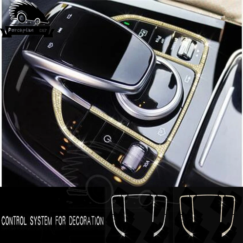 Auto Peles Vadības Pogas Touchpad Rāmja Vāks Apdare Auto Uzlīme-GLC Optiskā Par Mercedes C Klase E W205 W213