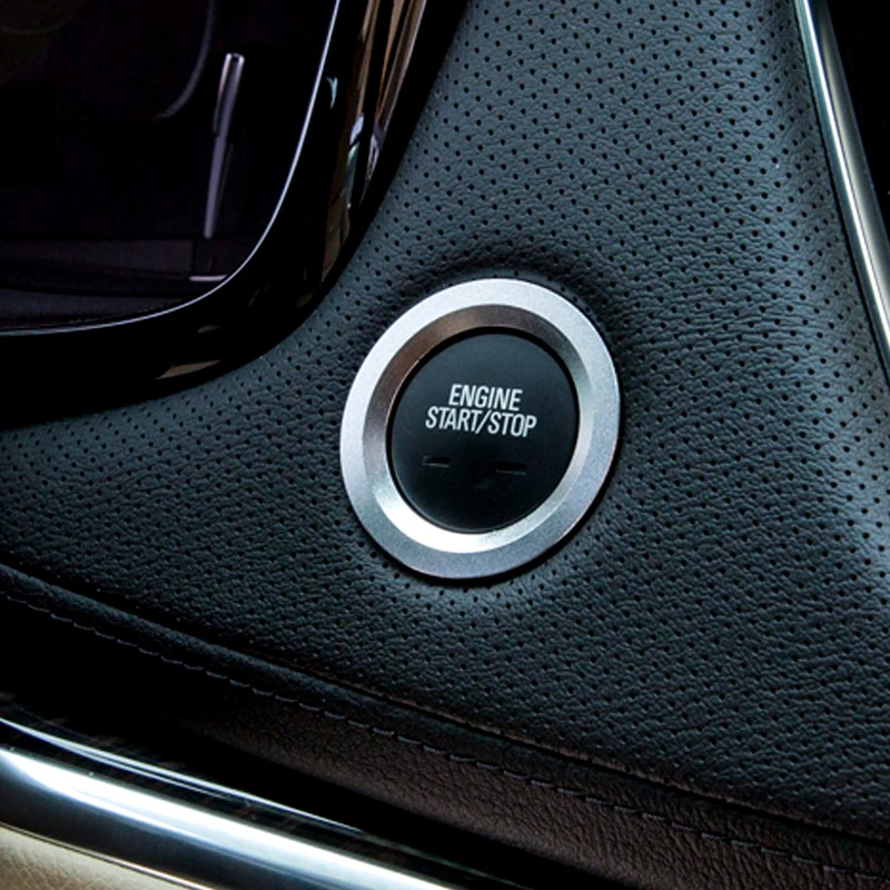 Auto stils alumīnija veltīta taustiņu, lai par Cadillac iedomāties, KIA KX5 pogas sākt, dekoratīvs aplis aizdedzes spoles Uzlīmes