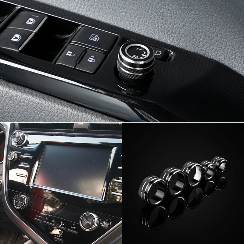 AUTO STILS Gaisa Kondicionēšanas iekārta Audio Auto Pogu Apdari 5GAB Kopa Nomaiņa Toyota Camry 2018 Automobiļu Interjera Ciļņi daļa