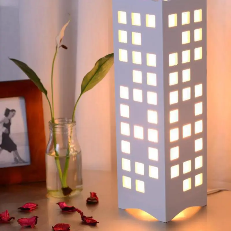 Balts Mūsdienu Galda Lampa Tafellamp Galda Lampas Dzīvojamā Istabā, Kāzu Dekorēšana Tiffanylampe Koka Lampas