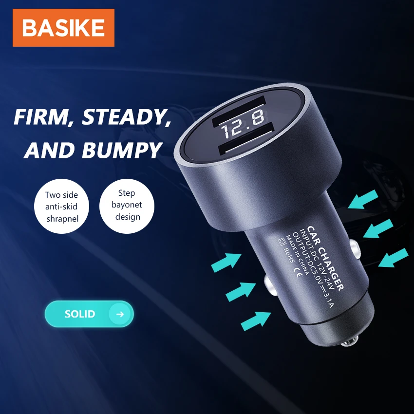 BASIKE 3.1 Auto Lādētājs Ātri Uzlādēt Dual USB 2 Portiem Ātru Lādētāju, Auto Lādētāju, Dual USB Automašīnas Tālruņa Lādētāja Adapteri Auto