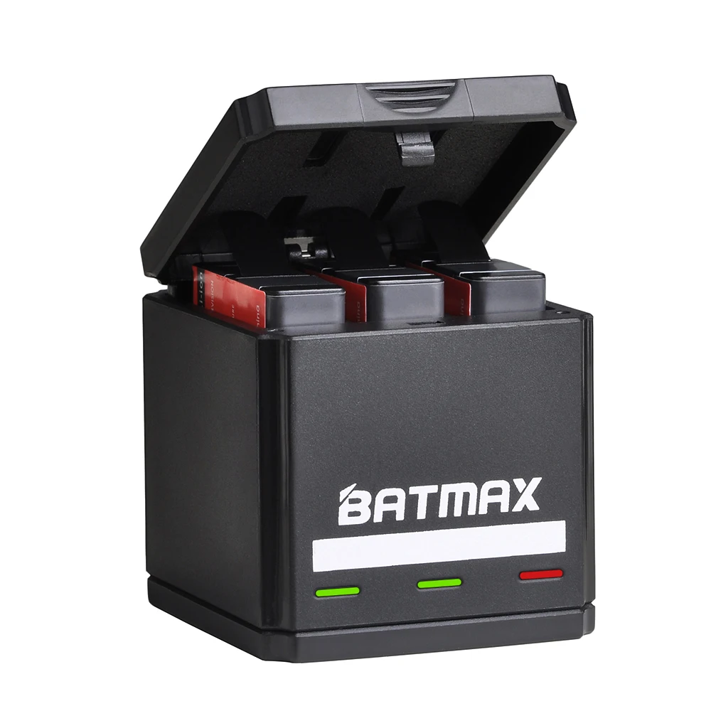 Batmax par GoPro 8 GoPro hero 8 baterija Pilnībā Dekodēt +USB Triple lādētājs kaste ar C Tipa ostu Gopro hero 8 Action Camera