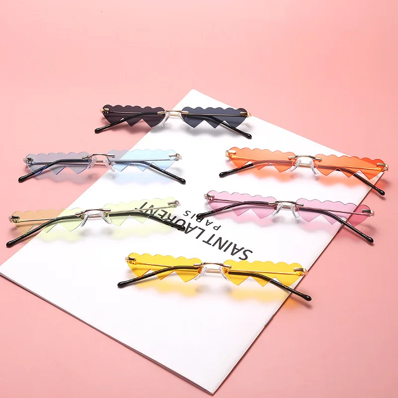 Bez Apmales Punk Saulesbrilles Sieviešu Luksusa Modes Melna Rozā Sirds Unikālo Taisnstūris, Saules Brilles Sieviešu Vintage Brilles 2020 Jaunas