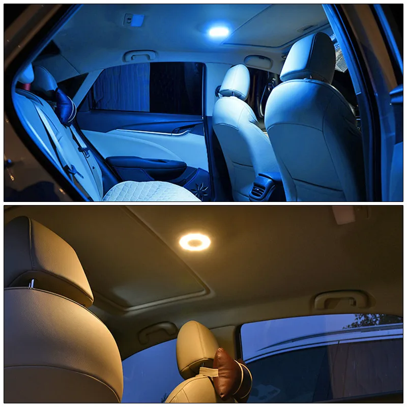Bezvadu USB Led galda Lampa Abs Dome Jumta Griestu Lasījumā Bagāžnieka Apgaismojuma Spuldze, Balta, Dzeltena Automašīnas salona Atmosfērā Gaismas