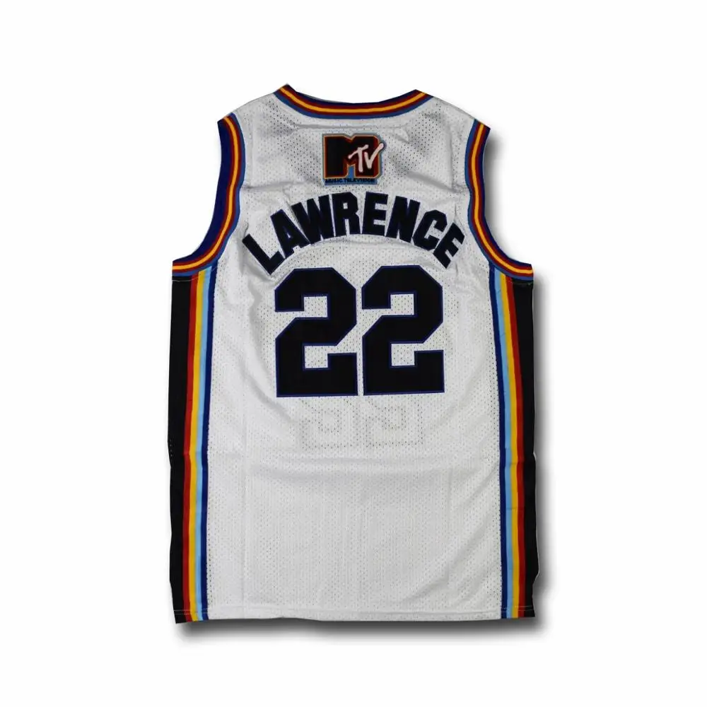 Brick Slāņi MTV Lawrence #22 Aaliyah #19 Warreng #2 Men White Basketbola Jersey