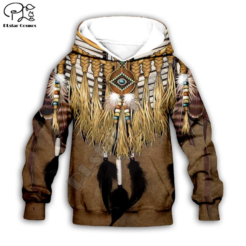 Bērniem, Baby Boy Meitene Melnā Native Indijas Lakota Galvaskausa drukāt 3d Hoodies Tracksuit Bērnu apģērbi Uzstādīt Gudrs sporta Krekli -9