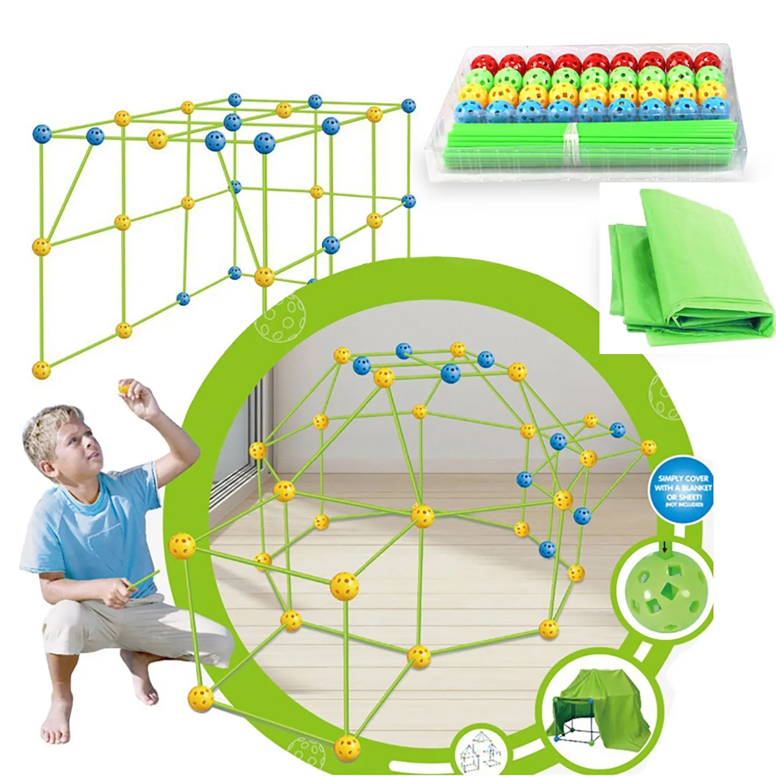 Bērniem Būvniecības Fort Celtniecības Pilis Tuneļos, Teltīs Komplekts DIY 3D Spēlēt Māju Būvniecība Rotaļlietas Bērniem Dzimšanas dienas Dāvanu Veidošanas Bloku