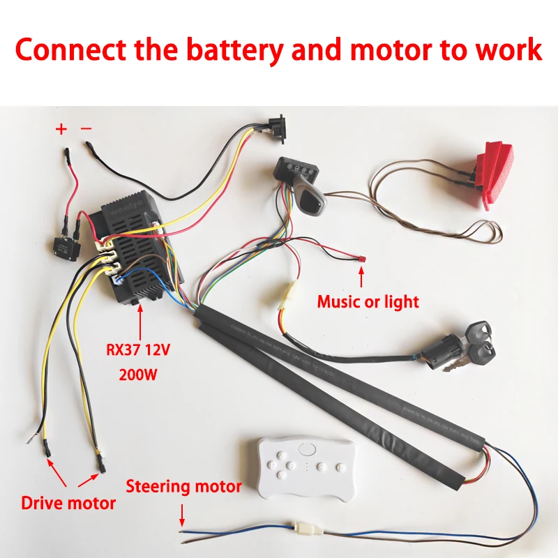Bērnu elektriskie auto DIY modificētu vadi un slēdzis komplektu,ar 2.4 G Bluetooth remote control Self-made bērnu elektriskā automašīna 12V6V24V