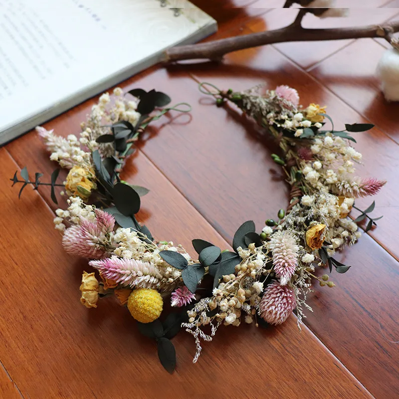 CC Ziedu Vainagu Tiara Hairbands Vintage Ziedu Mežu Stils Roku darbs Kāzu Matu Aksesuāri, Līgavas Meitenes Piejūras mq060