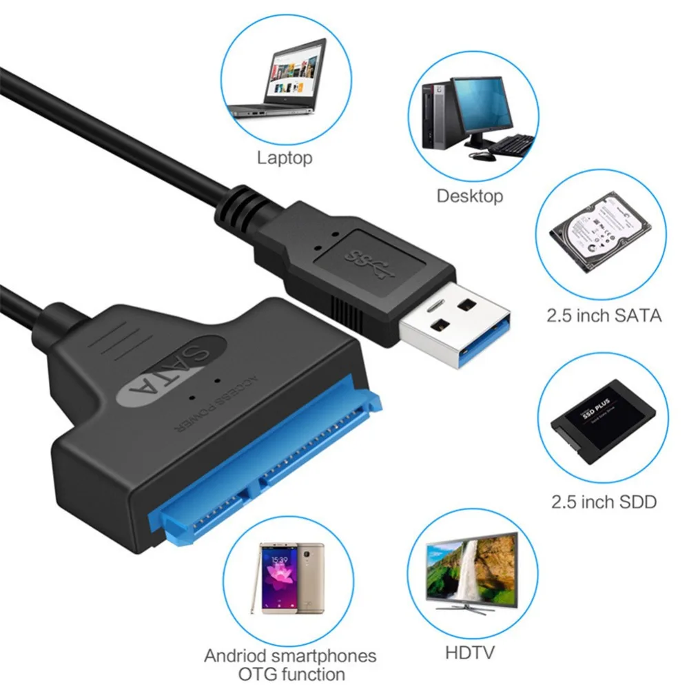 Congdi USB SATA 3 Kabeli, Sata USB 3.0 Adapteris, Līdz PAT 6 gb / s Atbalsts 2.5 Collu Ārējo SSD HDD Cieto Disku 22 Pin Sata III A25